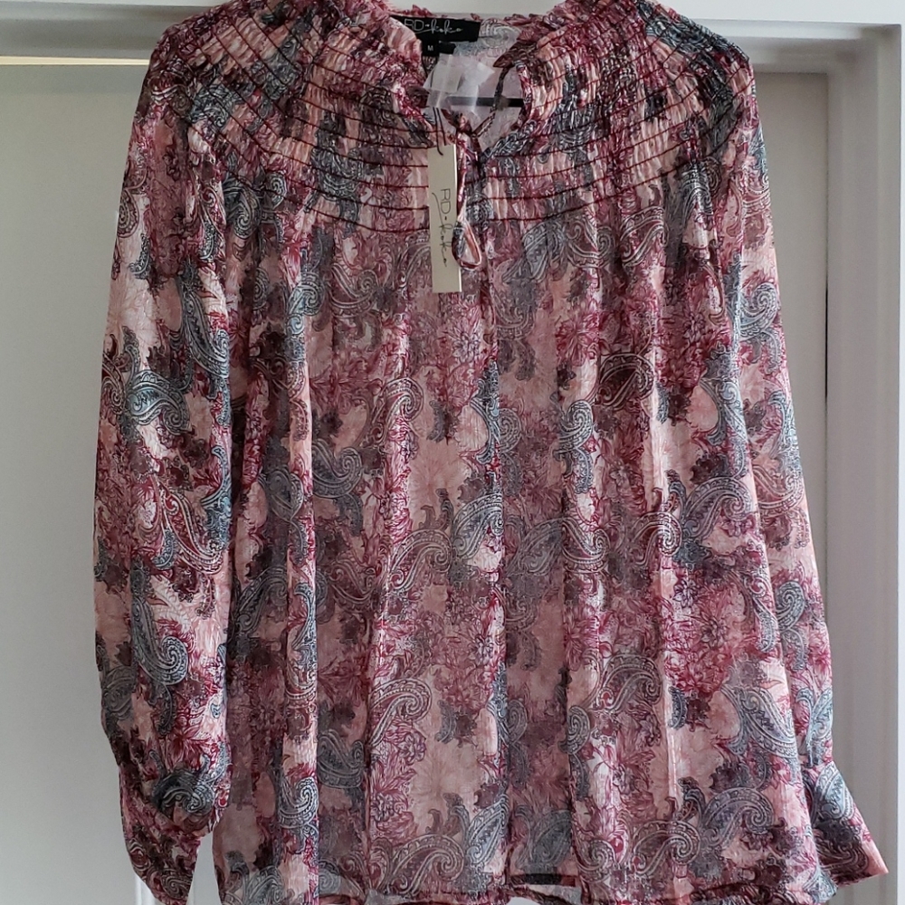 RD &Koko Sheer Long Sleeve Top